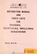 JIH Fong-Acra-JIH Fong Acra 100-1949, Vertical Milling, Instruction Manual and Parts Lists-100-1949-03